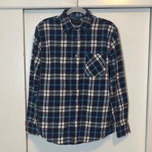 Stylish Blue and White Plaid Men's Shirt